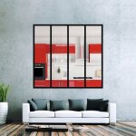 Verri�re int�rieure 4 carreaux 125 x 135 cm noir design production