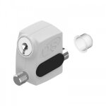 Verrou de condamnation manuel � cl� s'hestia - pour baie coulissante - 2586 - blanc la crois�e ds