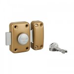 Verrou de porte -  bouton et cylindre 30 mm - poxy or - capital fth thirard