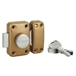 Verrou de porte -  bouton et cylindre 40 mm - or - transit 2 fth thirard
