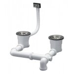 Vidage complet pour �vier 2 cuves - siphonette cleany quick valentin