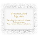 Texte dor matriau plexiglass (garantie 5 ans) dimensions 24 x 18 cm socle avec systme de fixation ...