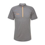 Accueil summer t - shirt mammut aegility half zip men phantom melange / vibrant orange
