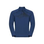 Accueil winter odlo pull 1 / 2 zip glade estate blue / placed print Accueil winter odlo pull 1 / 2 zip glade estate blue / placed print