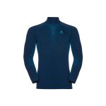 Accueil winter odlo t - shirt 1 / 2 zip performance warm bleu