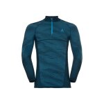 Accueil winter odlo t - shirt ml 1 / 2 zip performance bleu