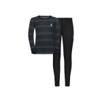 Accueil winter set de sous - vêtements techniques odlo active warm black / grey melange / stripes Accueil winter set de sous - vêtements techniques odlo active warm black / grey melange / stripes