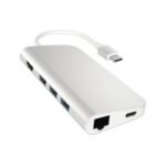 Accessoire pour satechi satechi adaptateur multi - ports argent - hdmi 4k, usb 3. 0, ethernet, sd, microsd ...
