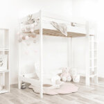 Alix - lit mezzanine en bois - blanc - 80 cm x 180 cm - petitechambre. fr