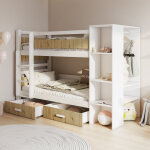 Apollo - lit superpos� avec grande �tag�re et penderie int�gr�e - ch�ne - 80 cm x 180 cm - petitechambre. ...