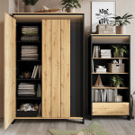 Armoire 3 portes spotlen bois et graphite - petitechambre. fr