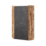Armoire d'angle fargo pour chambre industrielle - graphite - petitechambre. fr