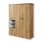 Armoire triple massi chne et blanc - petitechambre. fr