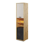 Bibliothque haute qubic avec clairage led - chne - petitechambre. fr