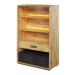 Bibliothque qubic avec clairage led - chne - petitechambre. fr