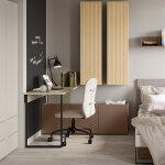 Bureau avec pied en métal et armoire de rangement - cachemire - petitechambre. fr Bureau avec pied en métal et armoire de rangement - cachemire - petitechambre. fr
