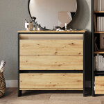Commode 3 tiroirs spotlen bois et graphite - petitechambre. fr