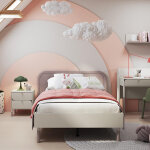 Lit ado 120x200 harmony couleur cachemire et truffe - gris - petitechambre. fr