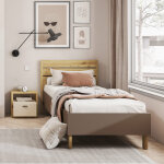 Lit avec appui tte en option de la collection lenny - beige - 120 cm x 200 cm - petitechambre. fr