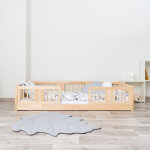 Lit bas enfant lune personnalisable - pin - 80 cm x 180 cm - petitechambre. fr
