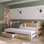 Lit gigogne solano pour chambre enfant - ch�ne - 80 cm x 180 cm - petitechambre. fr