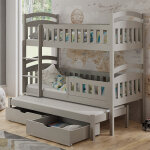 Lit superpos� 3 places domi 3 - gris - 80 cm x 180 cm - petitechambre. fr