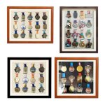 Cadre d'exposition de m�dailles de marathon en bois cadre photo personnalis� pour porte - m�dailles