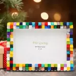 Dcennie s de construction de cadre photo bricolage jouet de blocs de puzzle support photo