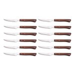 12 couteaux de table / steak arcos 11cm avec dents et manche bois compress