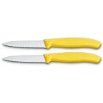 2 couteaux d'office victorinox jaunes lame à dents 8cm pointe milieu 2 couteaux d'office victorinox jaunes lame à dents 8cm pointe milieu