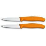 2 couteaux d'office victorinox oranges lame 8cm pointe milieu