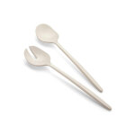 2 couverts  salade guzzini tierra blanc en plastique recycl
