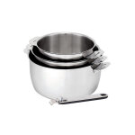 3 casseroles avec poign�e amovible en inox