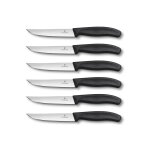 6 couteaux � steak victorinox lame 12cm manche noir