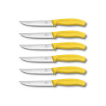 6 couteaux � steak victorinox lame crant�e 12cm manche jaune