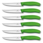 6 couteaux  steak victorinox lame crante 12cm manche vert