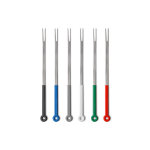 6 fourchettes  fondue mono ring manches colors