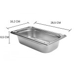 Bac gastronorme professionnel hendi kitchen line modle gn 1 / 4 hauteur 6, 5cm