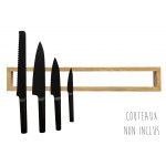 Barre aimante couteaux en bois 57cm clap design