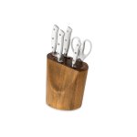 Bloc 4 couteaux + ciseaux arcos riviera white - acier inox nitrum compo spciale