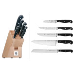 Bloc avec 5 couteaux de cuisine rivets wmf spitzenklasse plus lames forges en inox