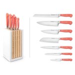 Bloc de 7 couteaux de cuisine forgs gamme classic colour coral peach wusthof