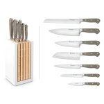 Bloc de 7 couteaux de cuisine forgs gamme classic colour velvet oyster wusthof