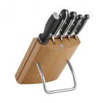 Bloc contemporain zwilling pro 4 couteaux de cuisine forgs + 1 fusil d'aiguisage