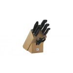 Bloc couteaux en bois naturel zwilling four star 7 pices confondues - lames forges