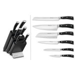 Bloc noir de 6 couteaux forgs professionnels srie classic ikon wsthof