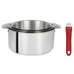 Casseroles inox x 3 cristel mutine amovible