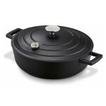 Cocotte basse en fonte d'aluminium couvercle + thermom�tre