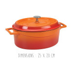 Cocotte de forme ovale en fonte émaillée agnelli slowcook avec couvercle Cocotte de forme ovale en fonte émaillée agnelli slowcook avec couvercle