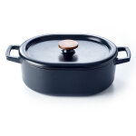 Cocotte ovale 31cm en fonte �maill�e beka nori